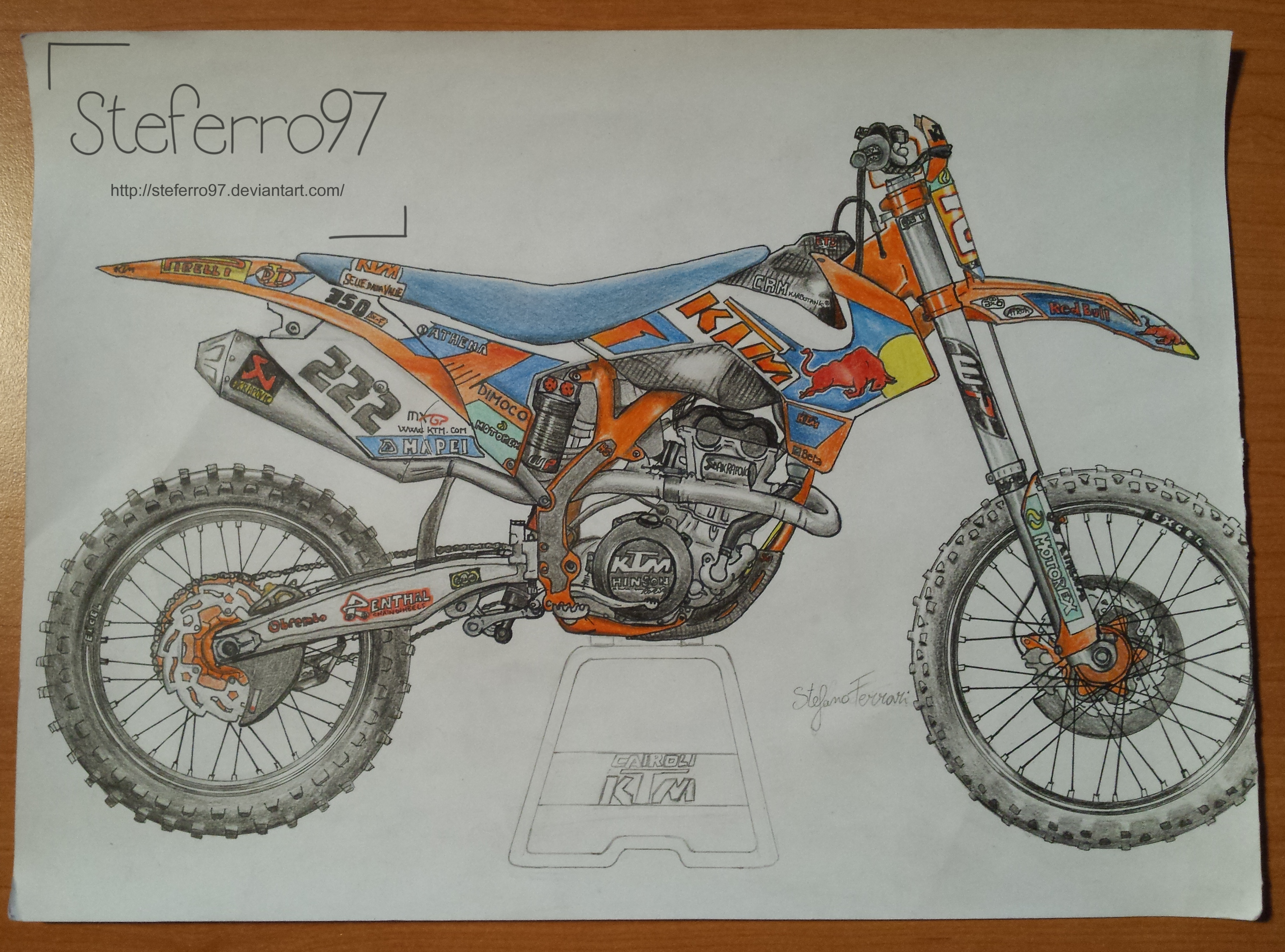 Кроссовый KTM мотоцикл чертеж