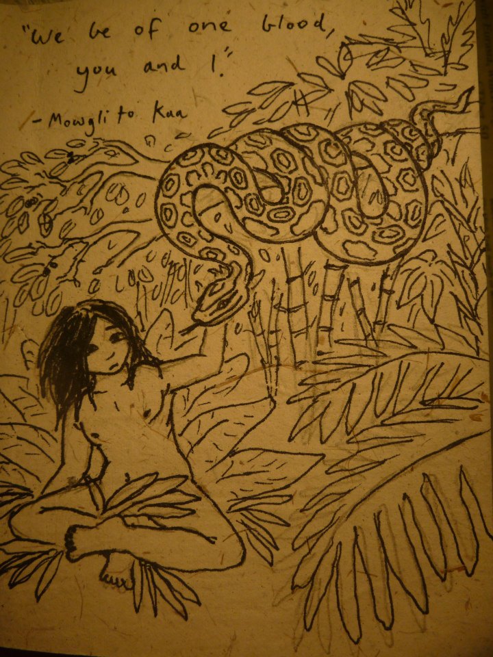 Mowgli And Kaa by pythoncasey