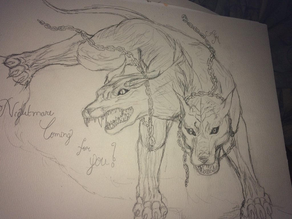 Hell Hound Drawing By NvmbWysh On DeviantArt