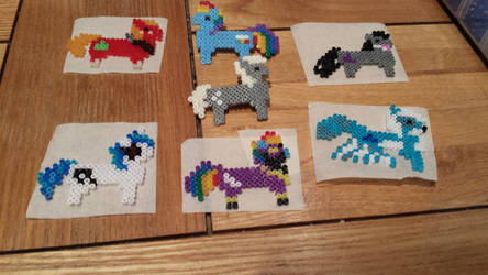 Pixel pony mini hama bead badges