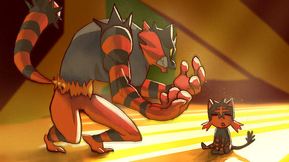 Incineroar and Litten by Presteasy on DeviantArt.