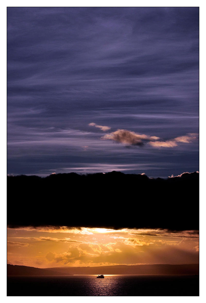 Ferry with clouds