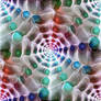 Jewel encrusted kaleidoscopic web