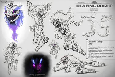 Blazing Rogue Concept Sheet (Paradox Ceruledge) by BreadwardBolero