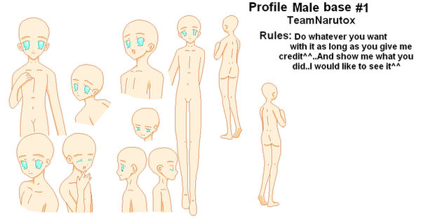 Base Male Template Color Code profile male base 1 by TeamNarutox on DeviantArt