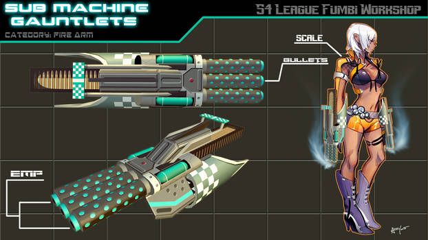 S4 League Weapon Concept: Submachine Gauntlets