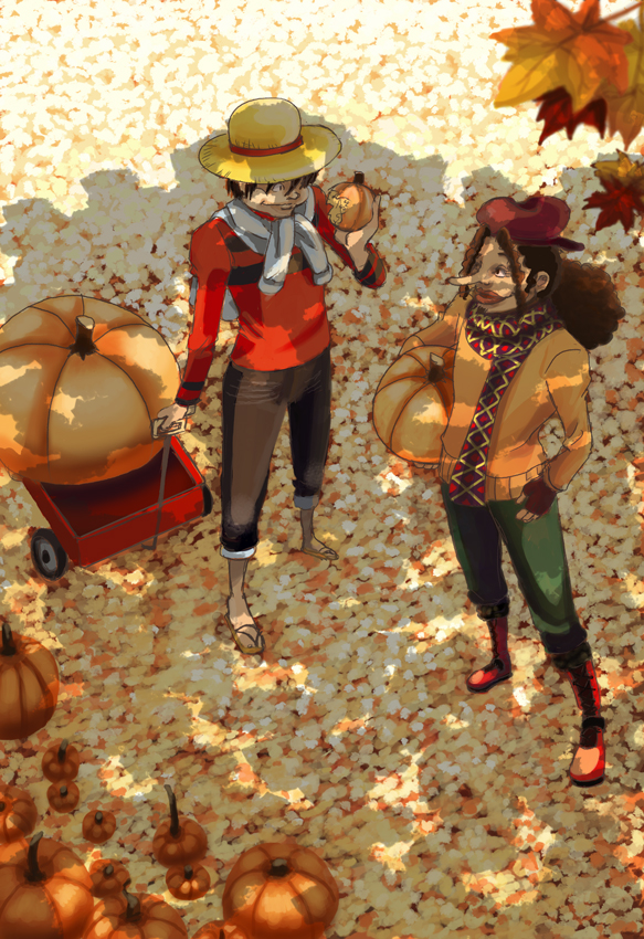 Usopp and Luffy: Pumpkin Picking