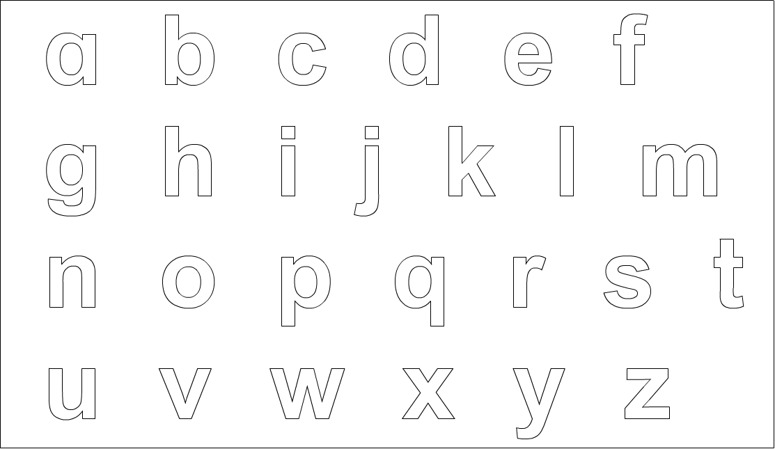 Lowercase Alphabet Coloring Page