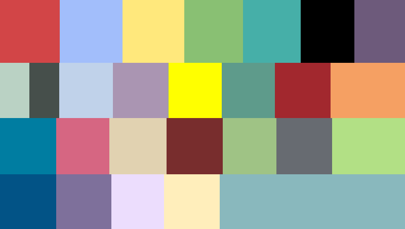 Number Lore Character Color (1~5) Color Palette