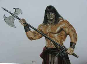 Conan with halberd