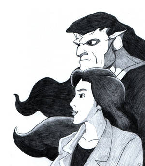 Gargoyles: Goliath and Elisa (pencil)