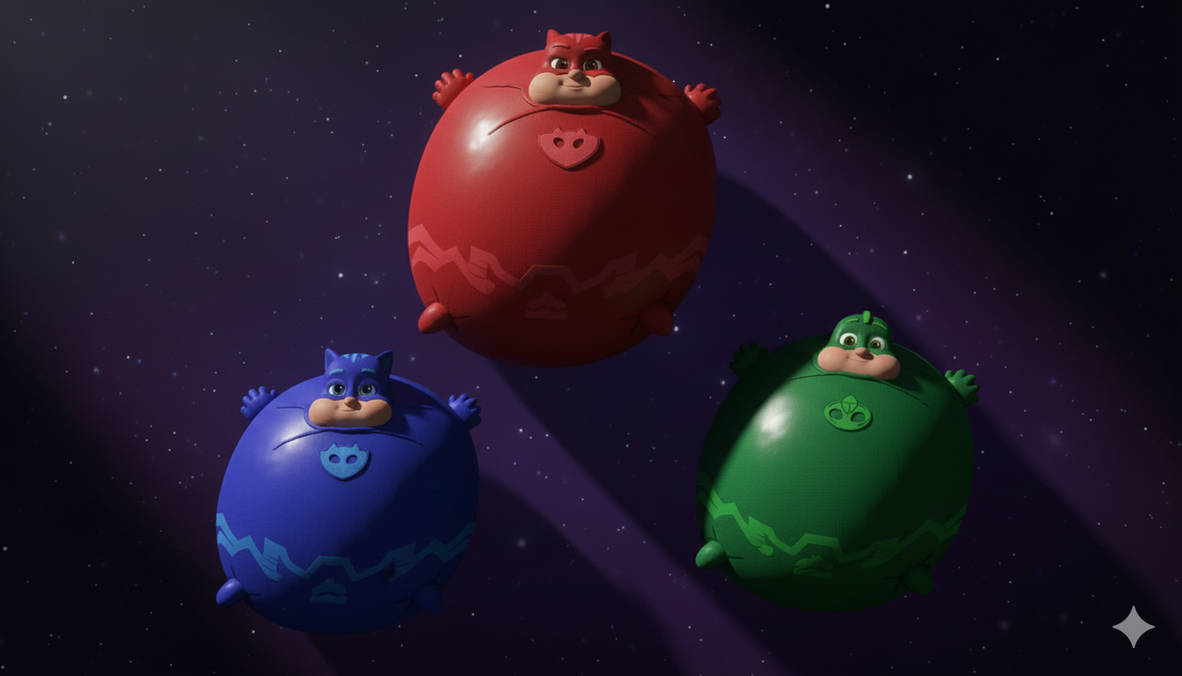 PJ Masks Balloons in the Night inflation by esterealer on DeviantArt