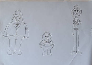 Boggis Bunce and Bean Line Art