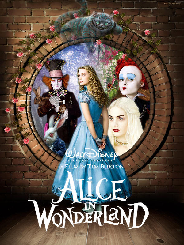 Poster of ALICE IN WONDERLAND, 2010, directed by TIM BURTON