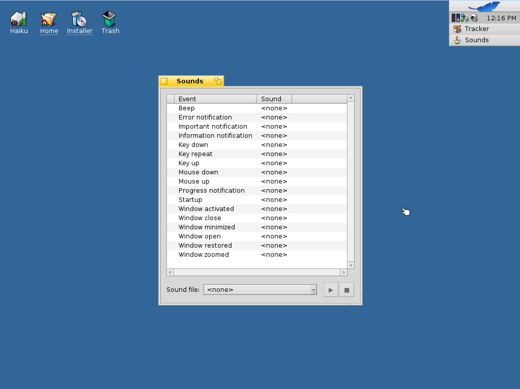 Sound sets for Haiku 0.0.1