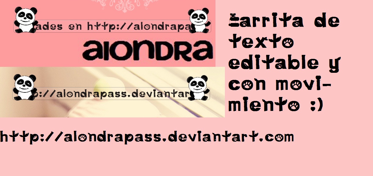 Panditas barrita de texto