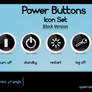 Power Buttons Icon Set -Black