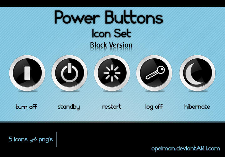 Power Buttons Icon Set -Black by opelman on DeviantArt