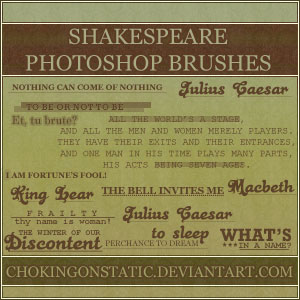 Shakespeare brushes by chokingonstatic on DeviantArt