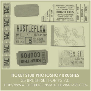 ticket stub brushes