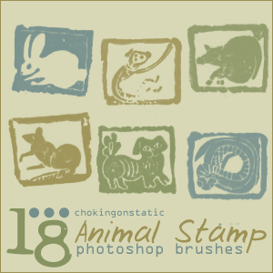 animal stamp brushes