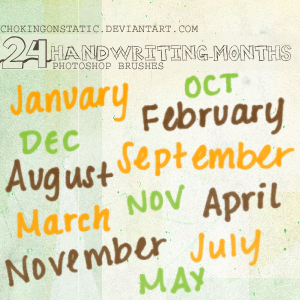 handwriting-months brushes