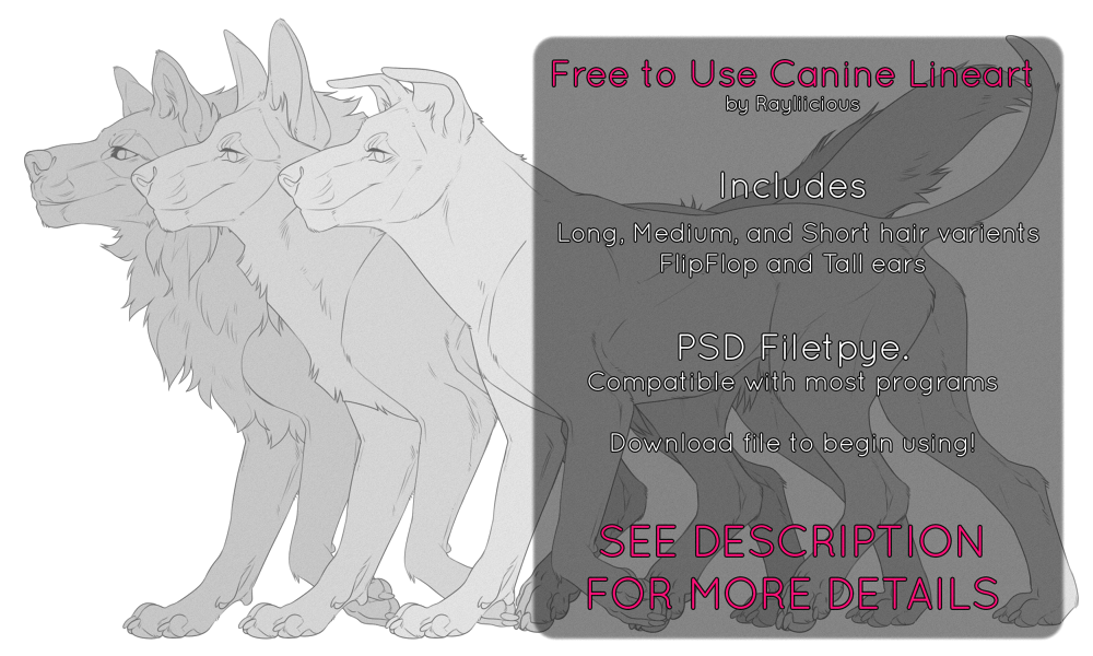 F2U Canine Lineart by Rayliicious on DeviantArt