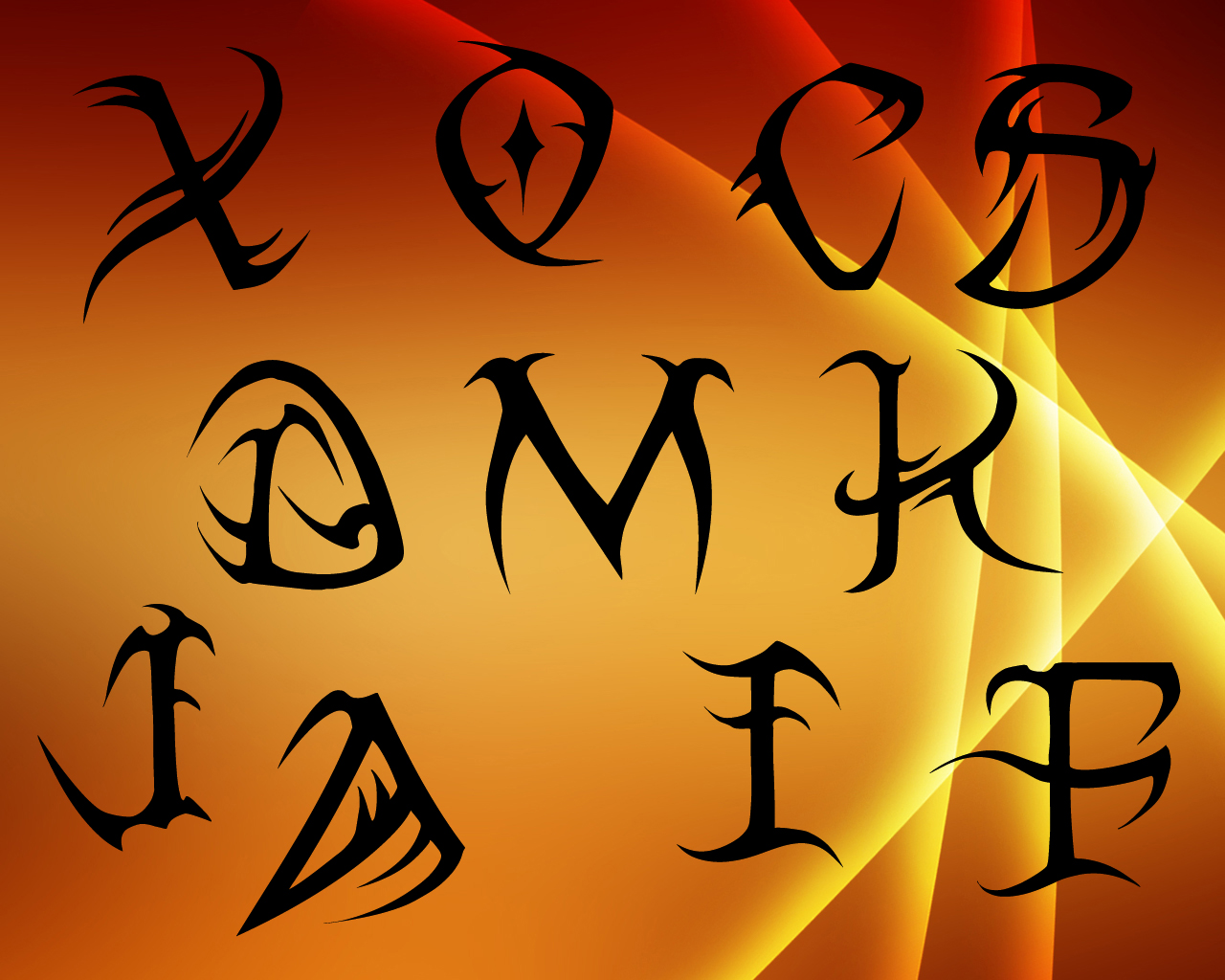 Tribal letters A to Z