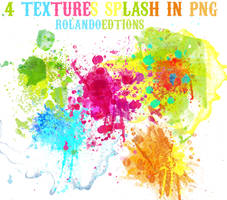 4 Splash Textures In PNG