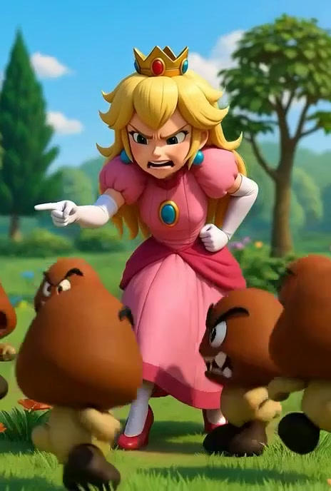 Princess Peach Guilt Tripped by Goombas by MandrakeMoorglade on DeviantArt