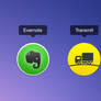 Evernote and Transmit icons for OS X Yosemite
