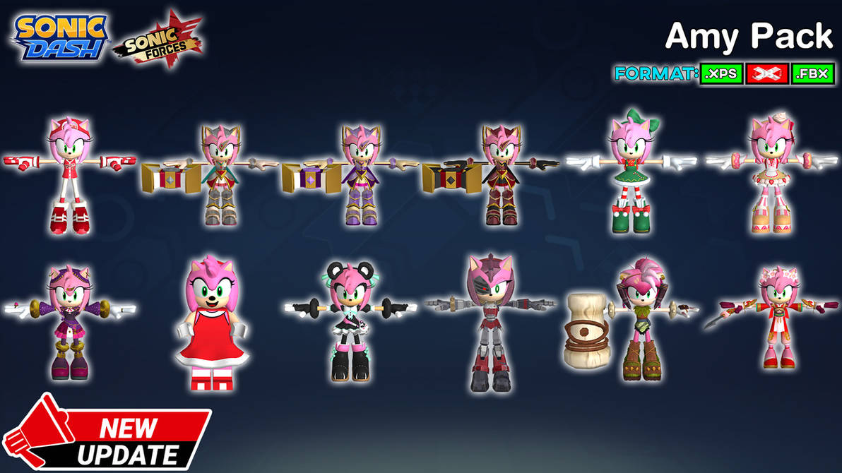 Sonic Dash Forces - Amy Pack [XPS-FBX] by 972oTeV on DeviantArt