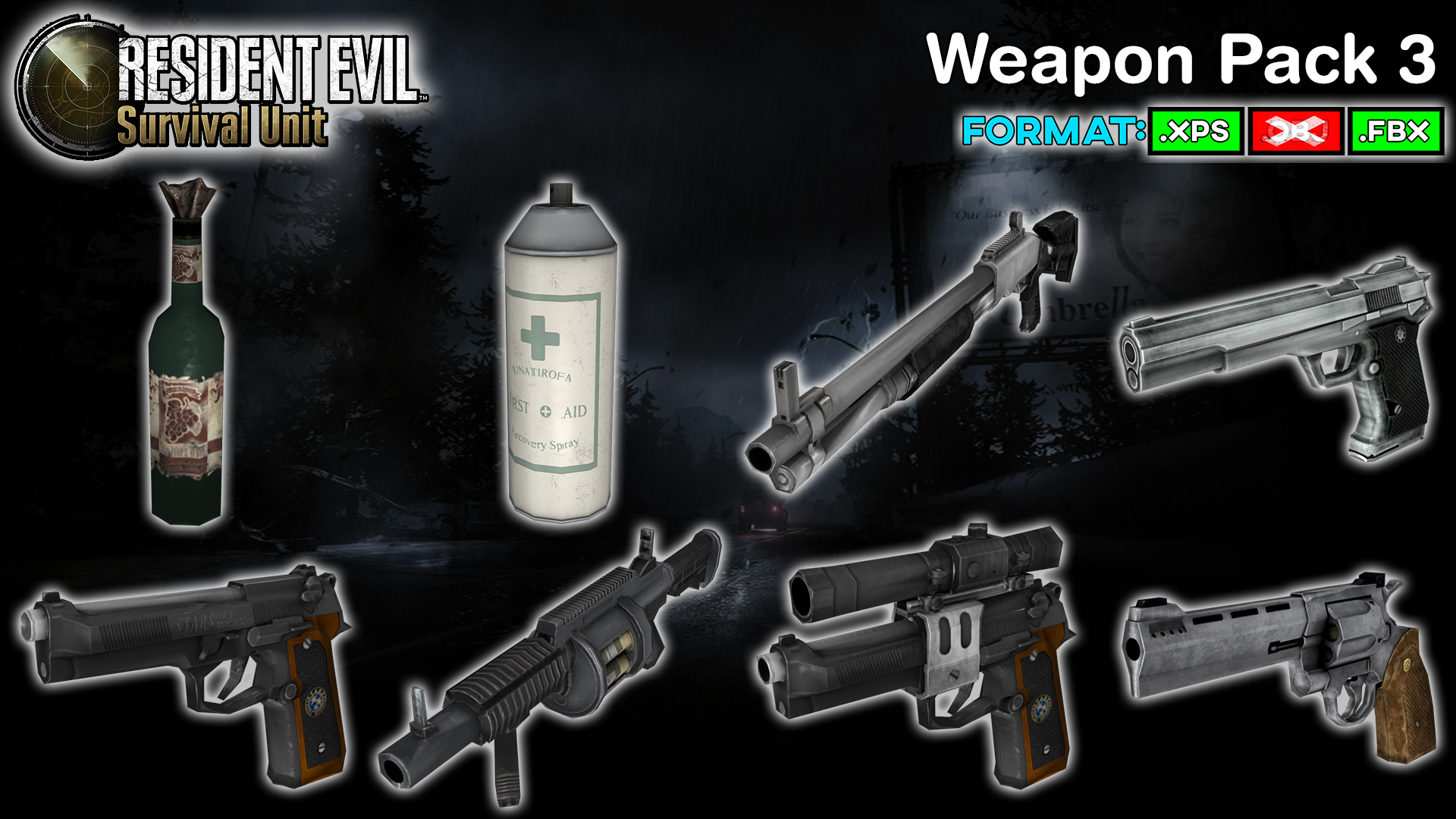 RE SURVIVAL UNIT - Weapons (Pack 4) [XPS - FBX] by 972oTeV on DeviantArt