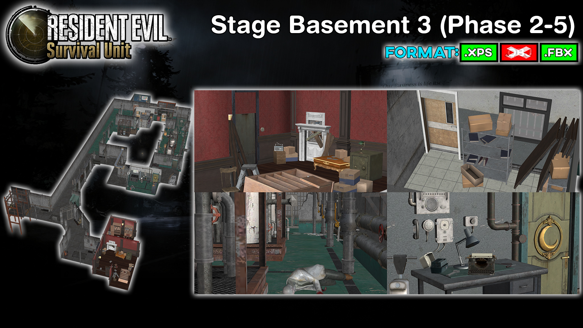 RE SURVIVAL UNIT -Phase 2.5- Basement 3 [XPS-FBX] by 972oTeV on DeviantArt