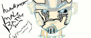 Male Humaninator head and neck in battle form
