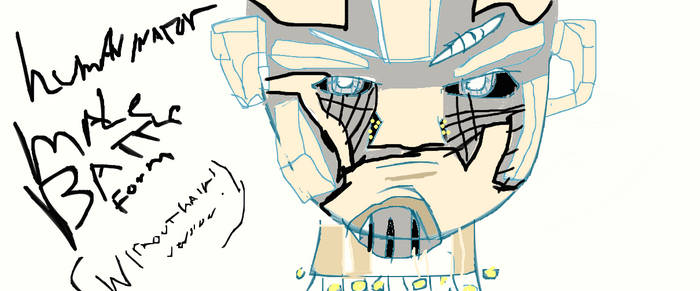 Male Humaninator head and neck in battle form