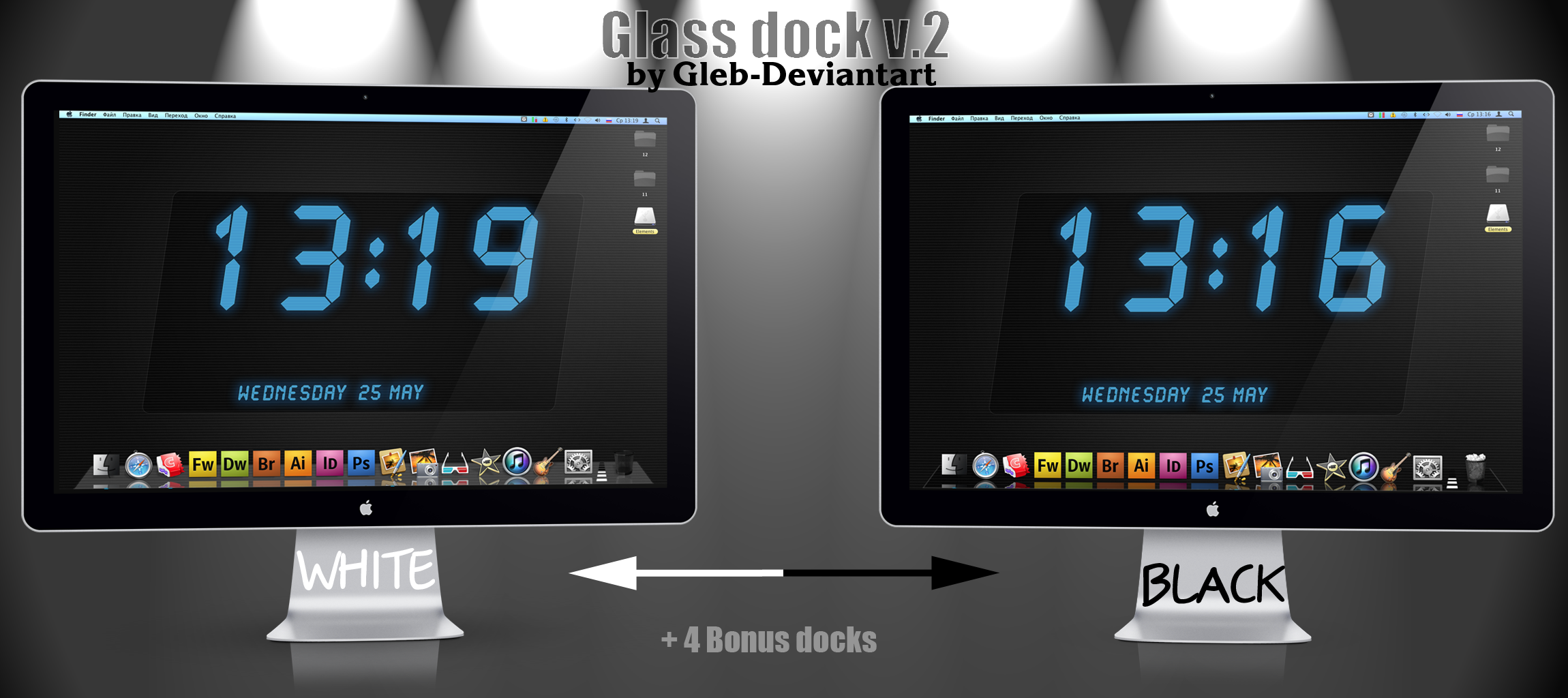 Glass Dock v.2 +4 Bonuses+icns