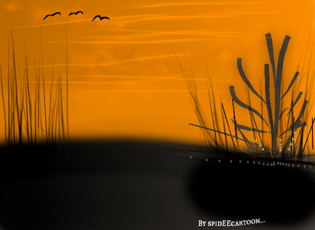 Orange sky by Spideecartoon on DeviantArt