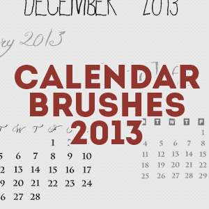 2013 Calendar Brushes