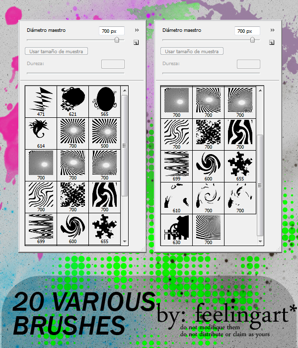 20 various brushes - Pack #02 by feelingart on DeviantArt