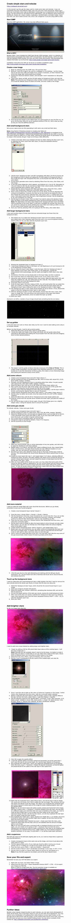 Tutorial: Create simple stars and nebulae in GIMP