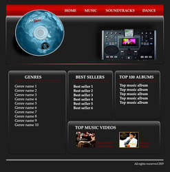 Music website layout