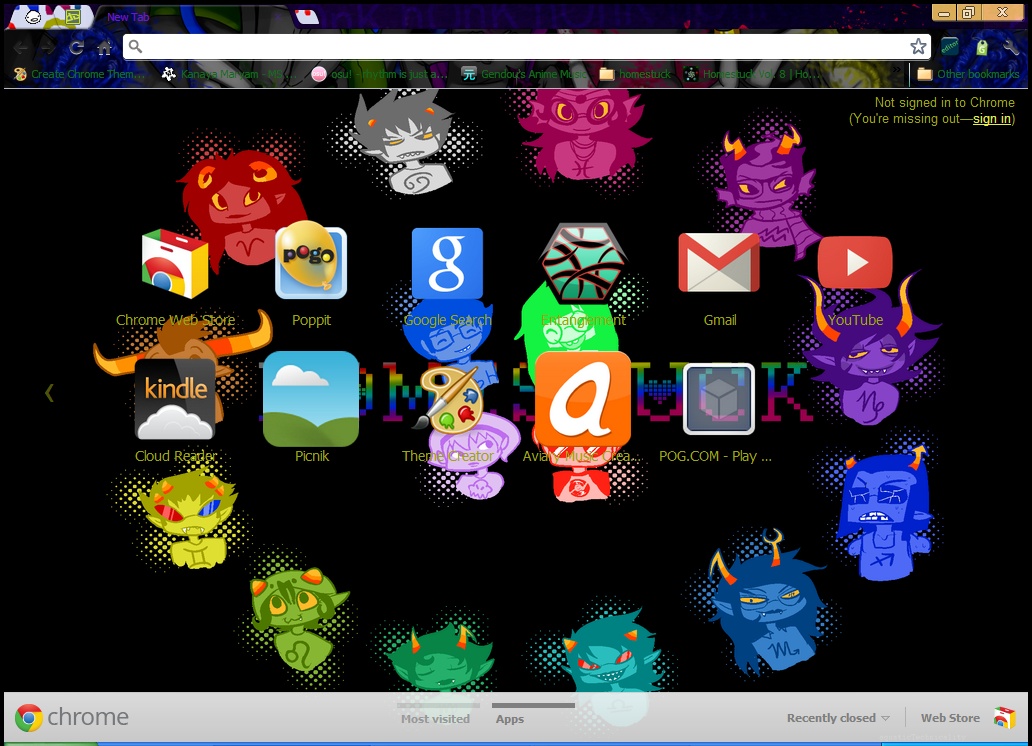 Homestuck Google Chrome Theme