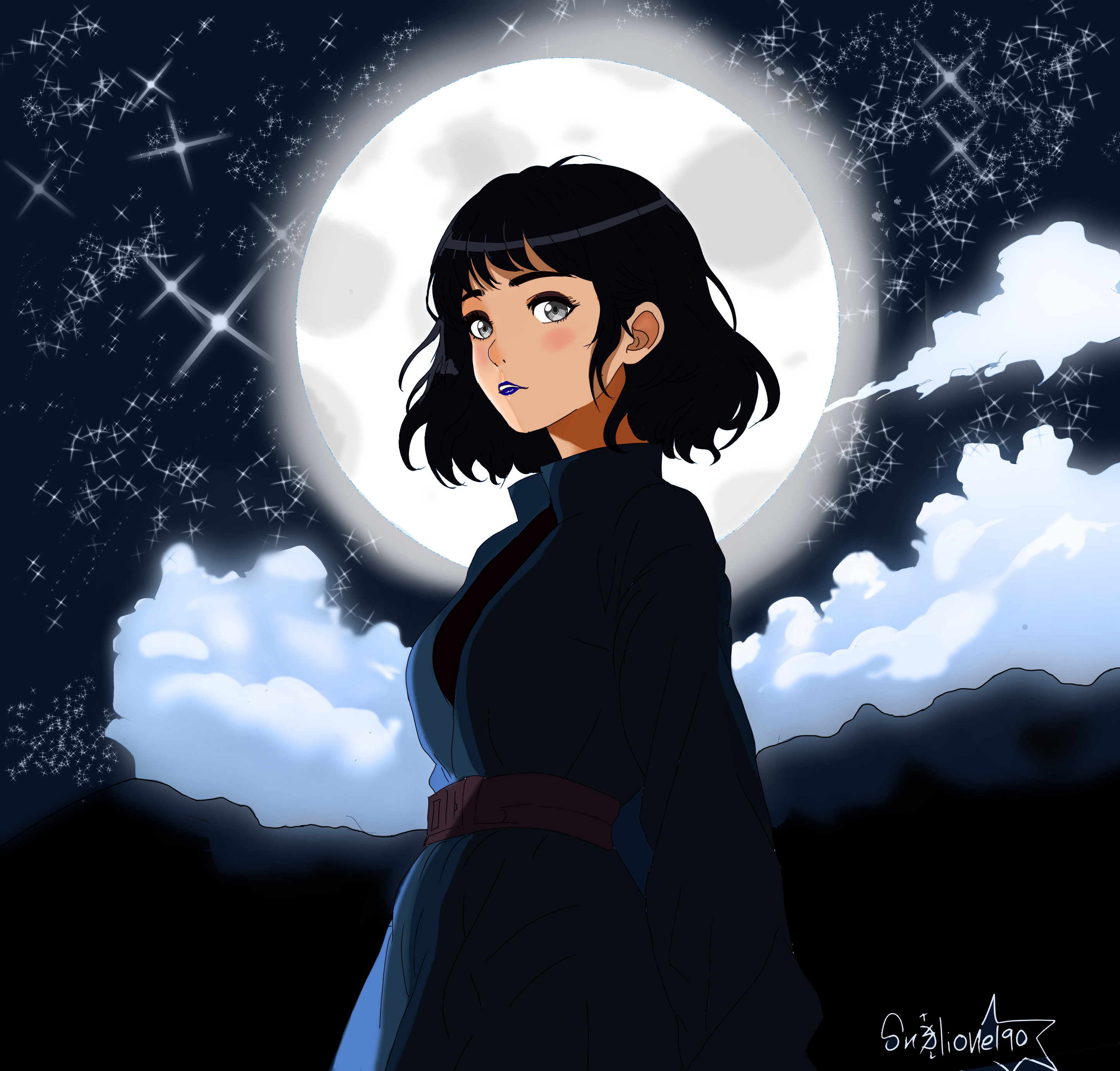 [OC] Under the moonlight shadows 