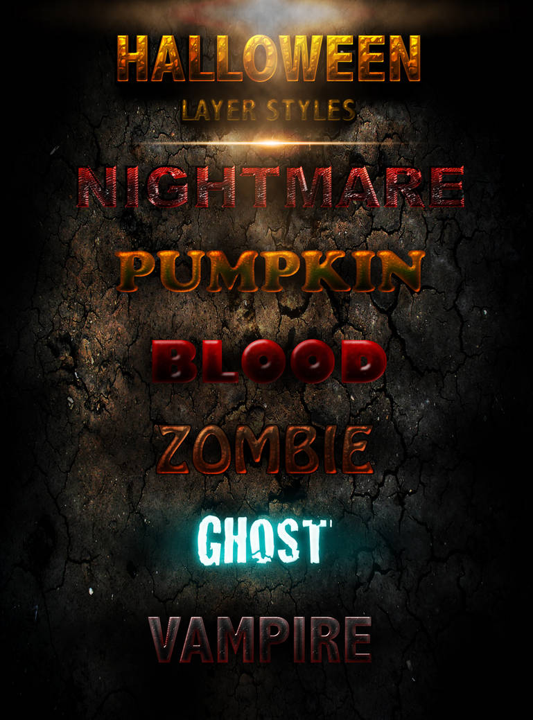 Halloween Layer Styles -FREE- by XioxGraphix on DeviantArt