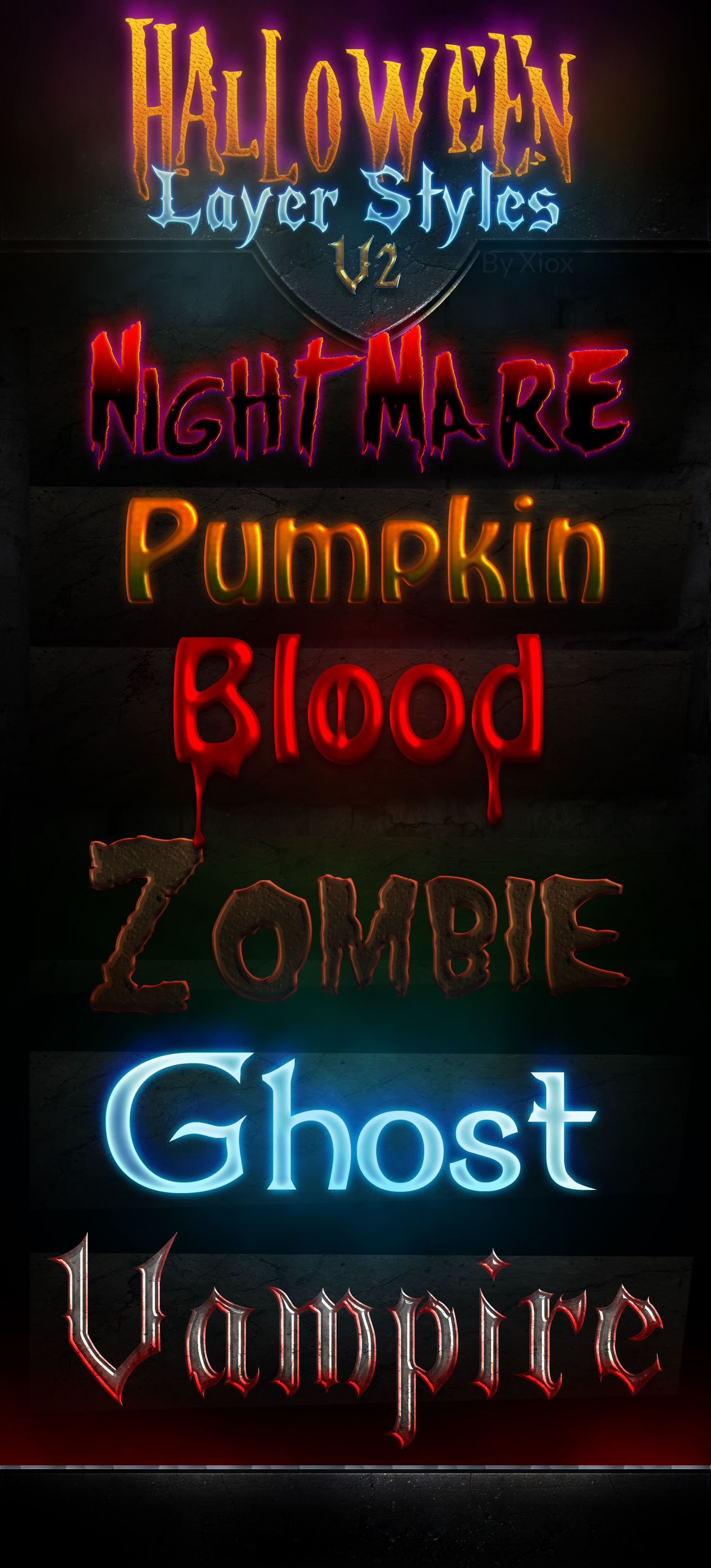 6 Free Halloween Photoshop Text Effects