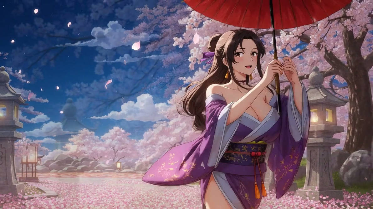 Geisha in Cherry Blossoms [Animated Wallpaper] by FilthyFantasies on ...
