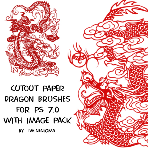 Cutout Paper Dragon Brushes by TwinEnigma