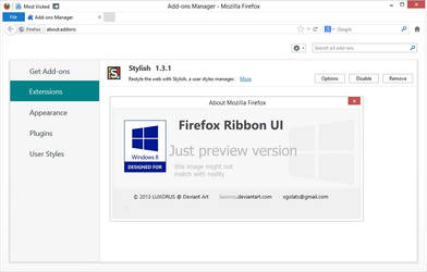 Firefox 31+ Ribbon UI Beta