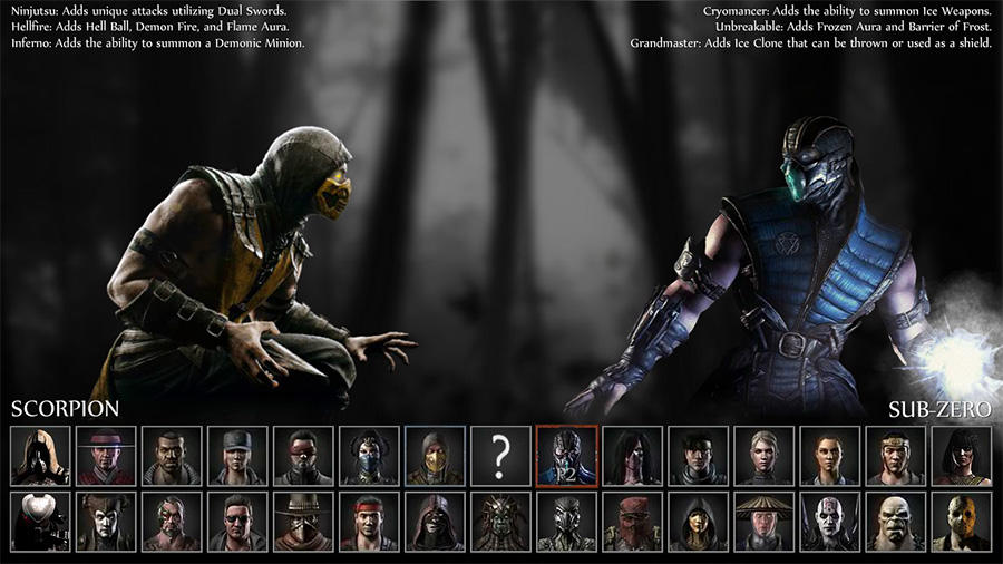 MKX Selection Screen